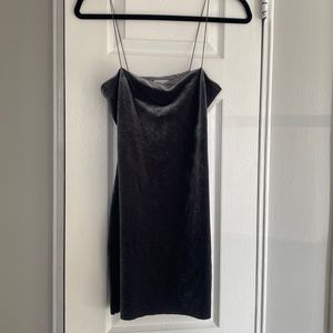 Skylar & Madison Velvet Gray mini dress
